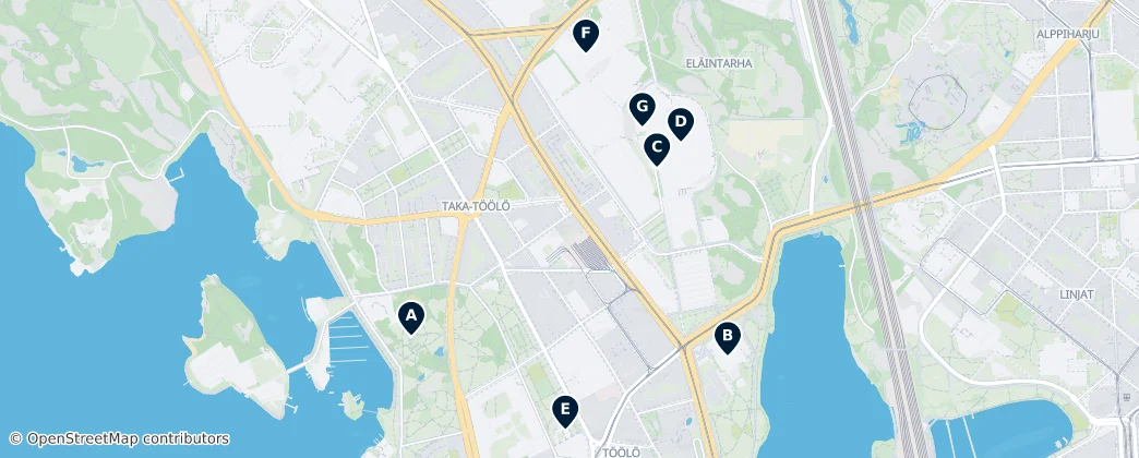 Map of Taka-Töölö