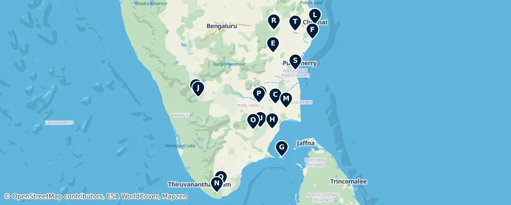 Map of Tamilnádu