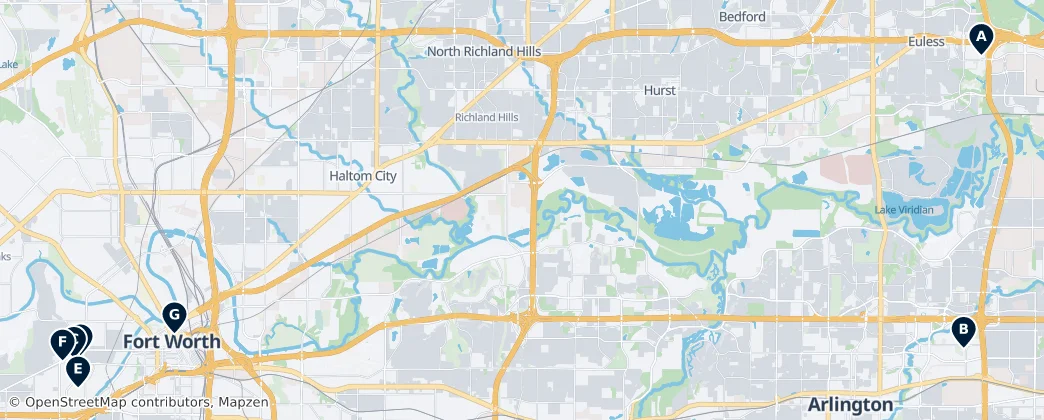 Map of Tarrant County