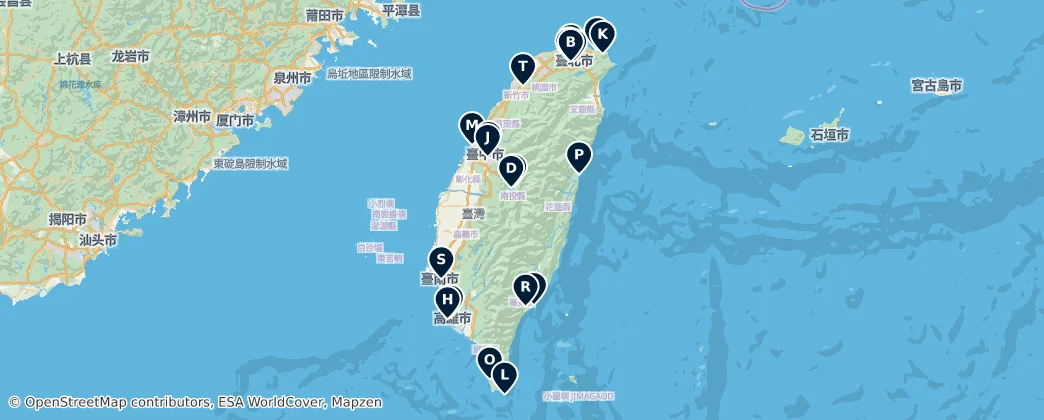 Map of Tchaj-wan