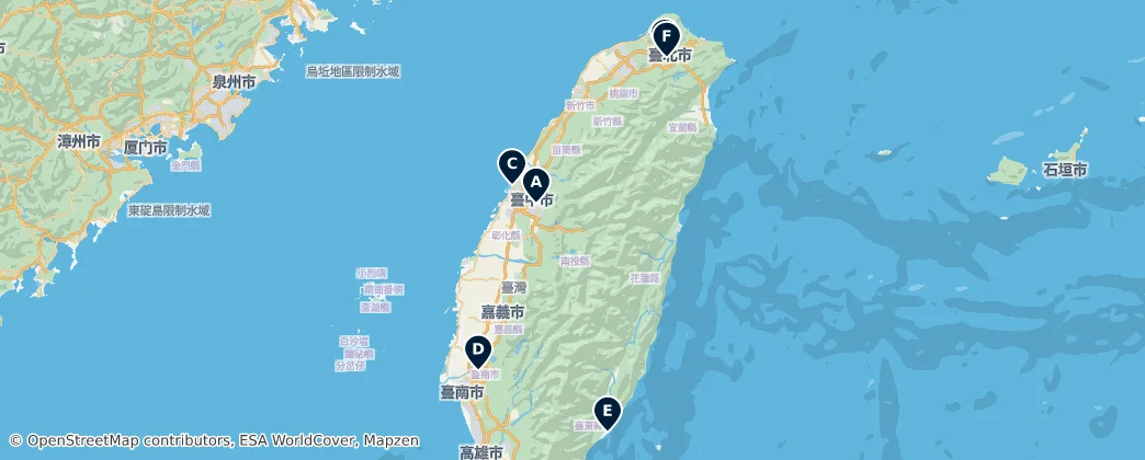 Map of Tchaj-wan