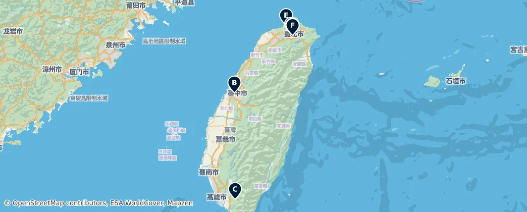 Map of Tchaj-wan