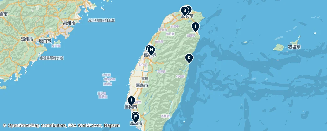 Map of Tchaj-wan