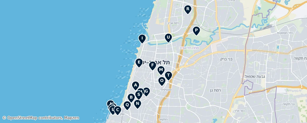 Map of Tel Aviv