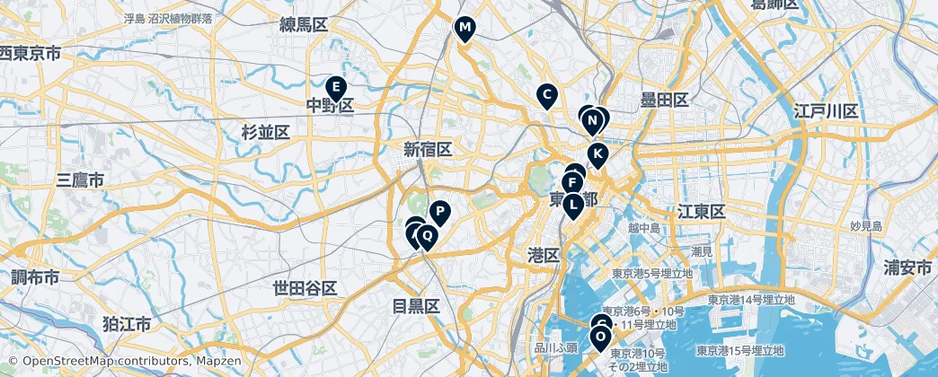 Map of Tokio