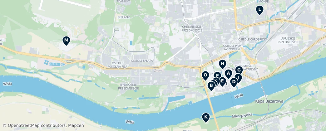 Map of Toruň