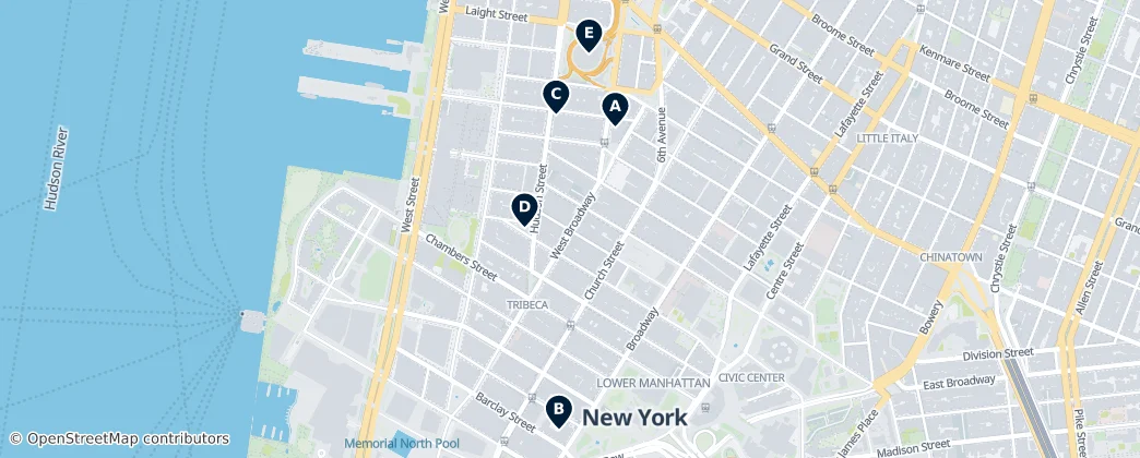 Map of Tribeca
