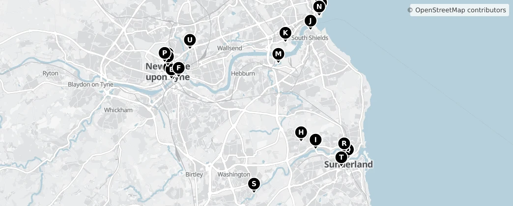 Map of Tyne and Wear