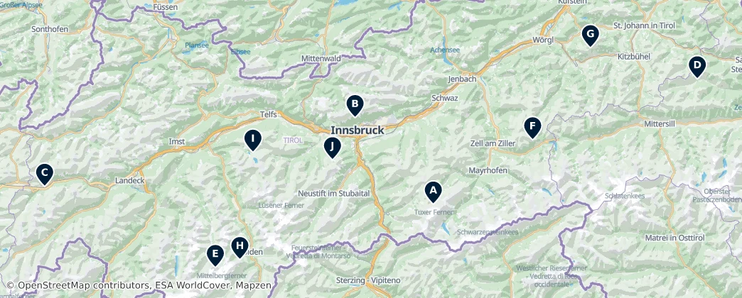 Map of Tyrolsko