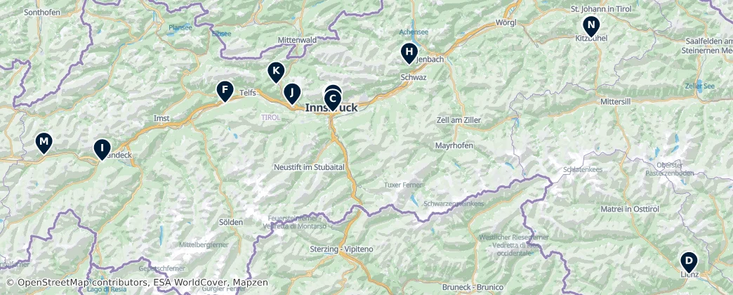 Map of Tyrolsko