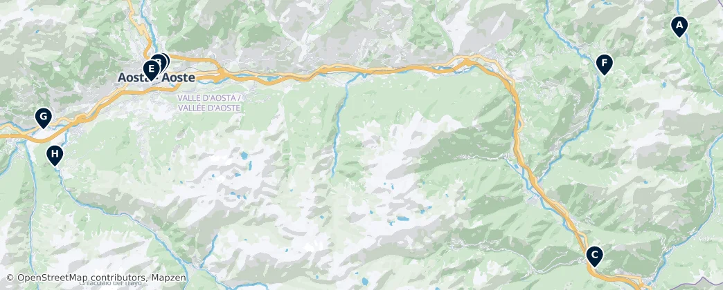 Map of Údolí Aosty