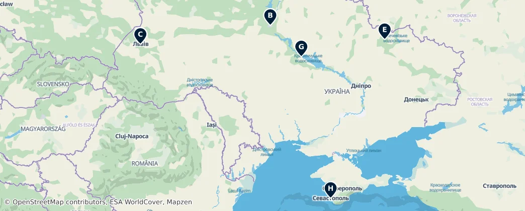 Map of Ukrajina