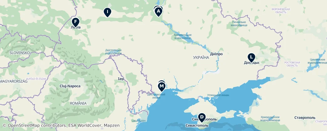 Map of Ukrajina