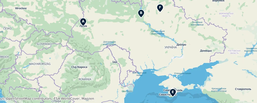 Map of Ukrajina