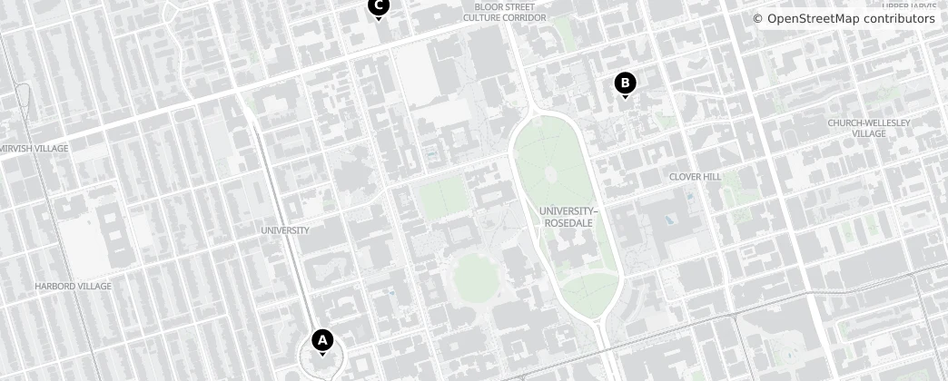 Map of University–Rosedale