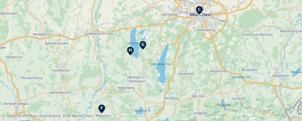 Map of Horní Bavorsko