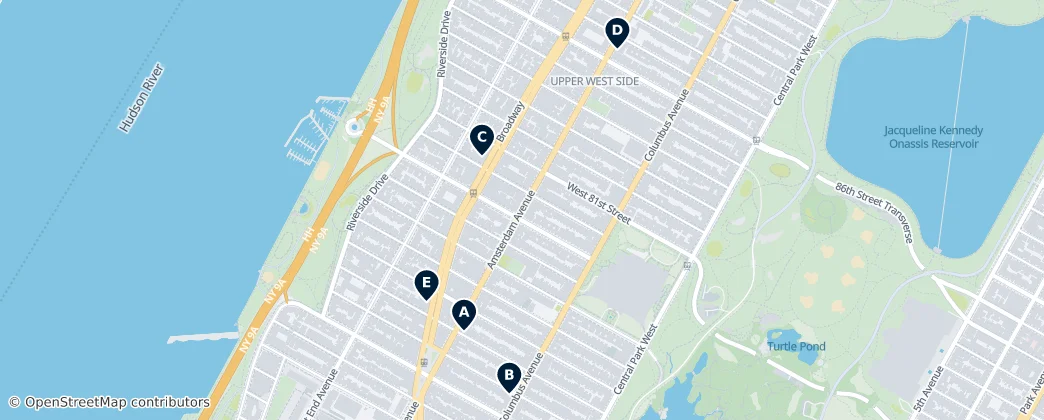 Map of Upper West Side