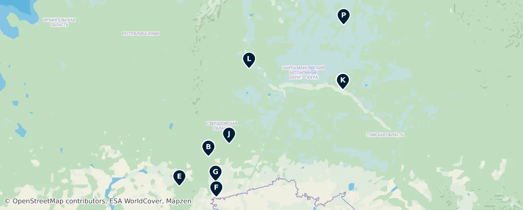 Map of Uralský federální okruh