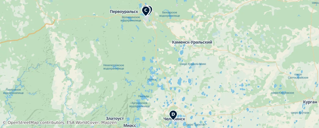 Map of Uralský federální okruh