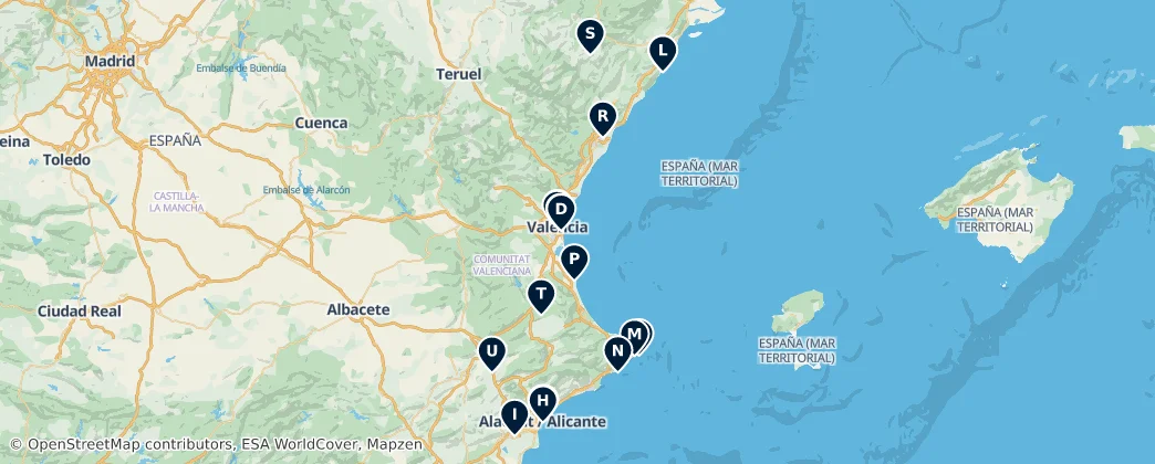 Map of Valencijské společenství