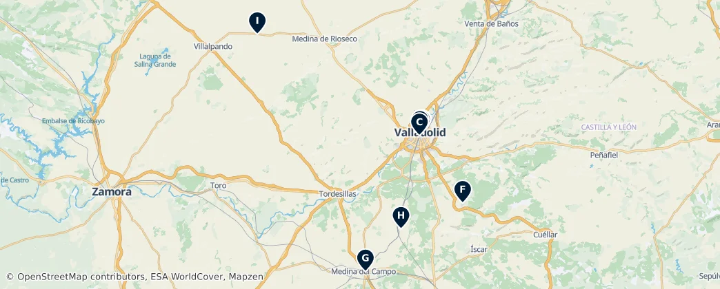 Map of Provincie Valladolid