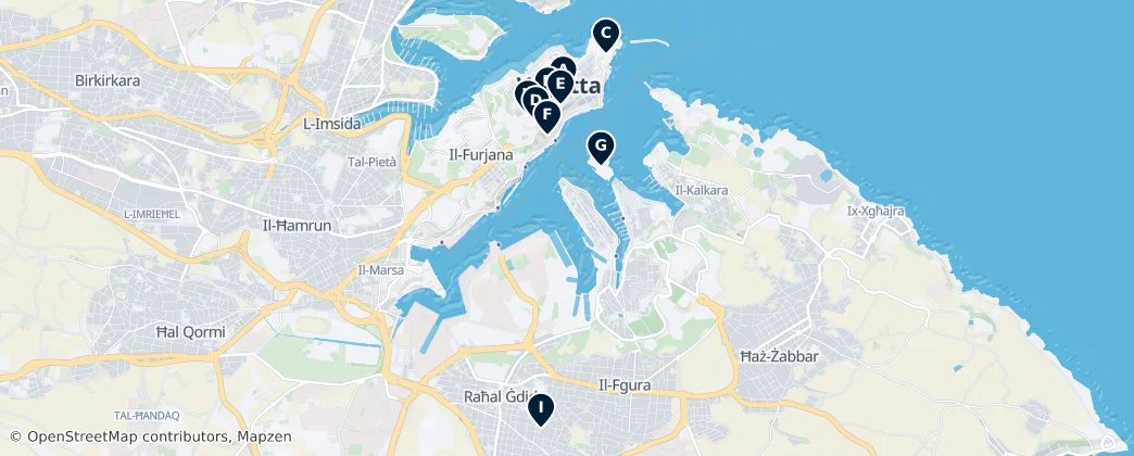 Map of Valletta