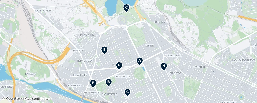 Map of Vasastan, Stockholm