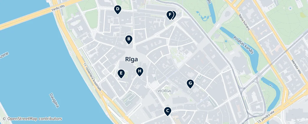 Map of Old Riga
