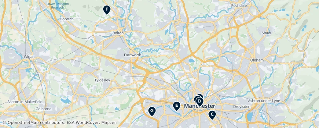 Map of Velký Manchester