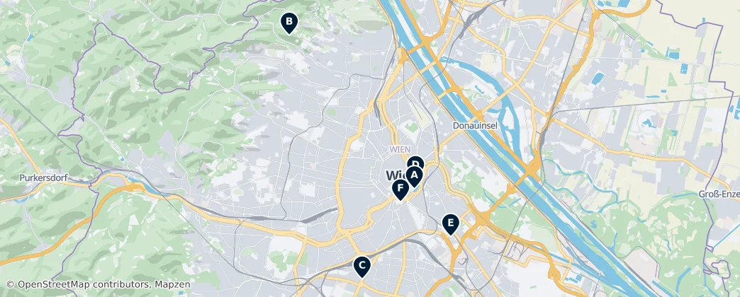 Map of Vídeň