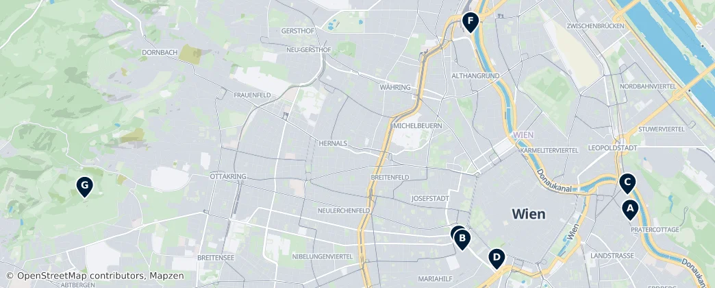 Map of Vídeň