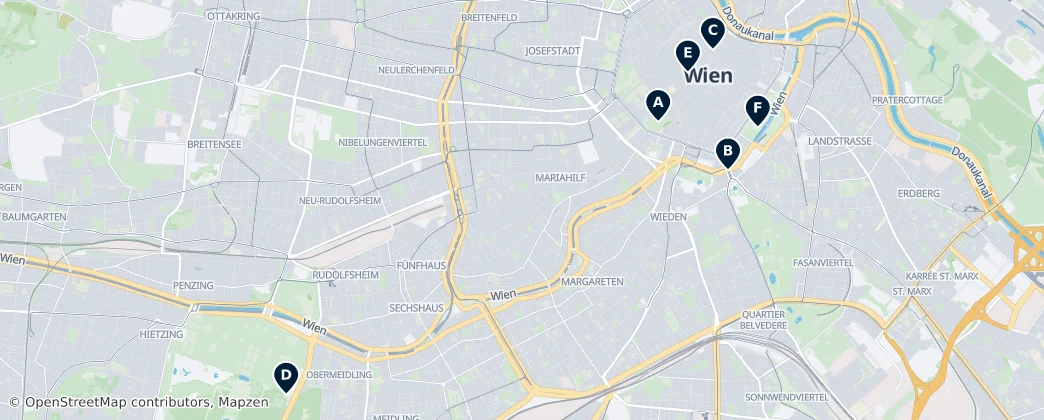 Map of Vídeň