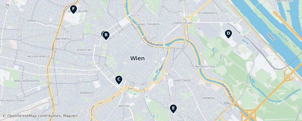 Map of Vídeňský les