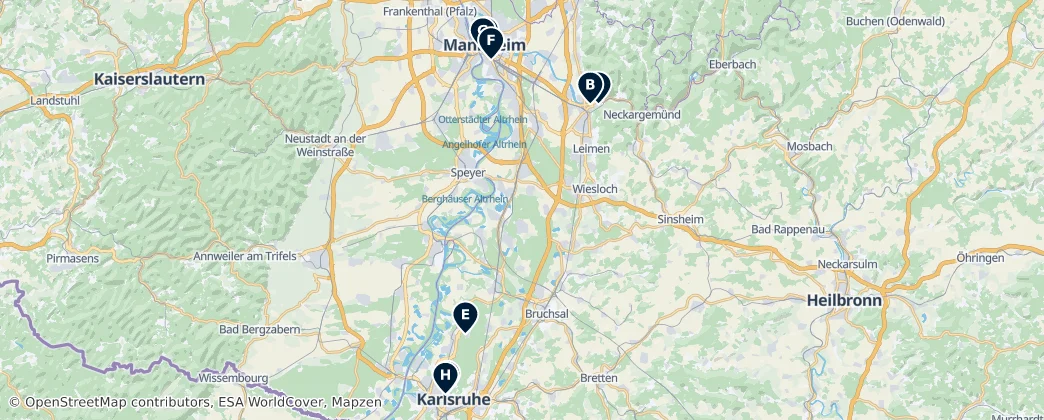 Map of Vládní obvod Karlsruhe
