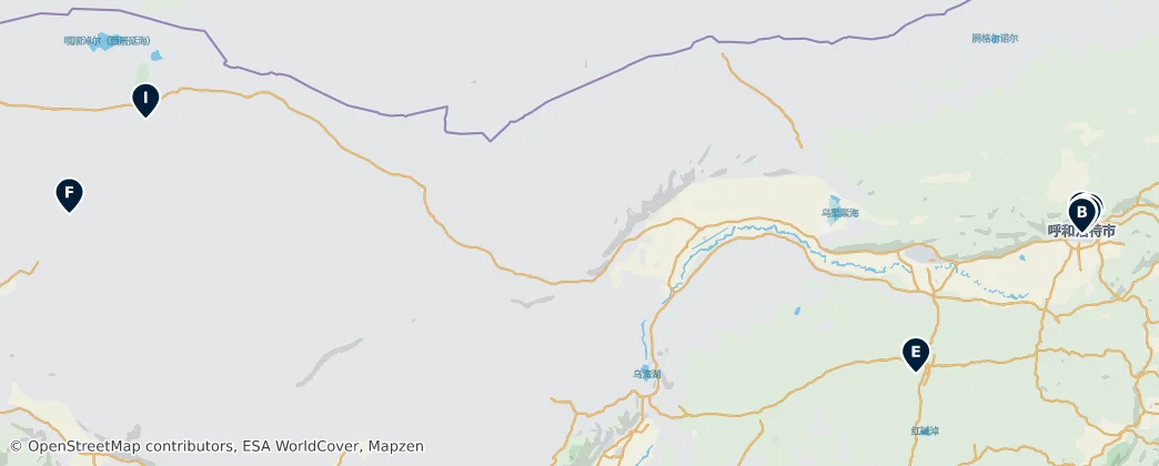 Map of Vnitřní Mongolsko