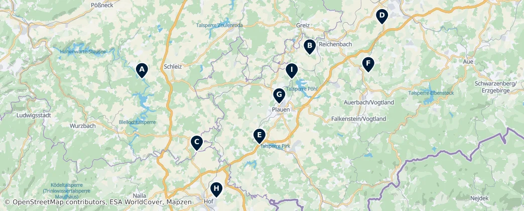 Map of Vogtland