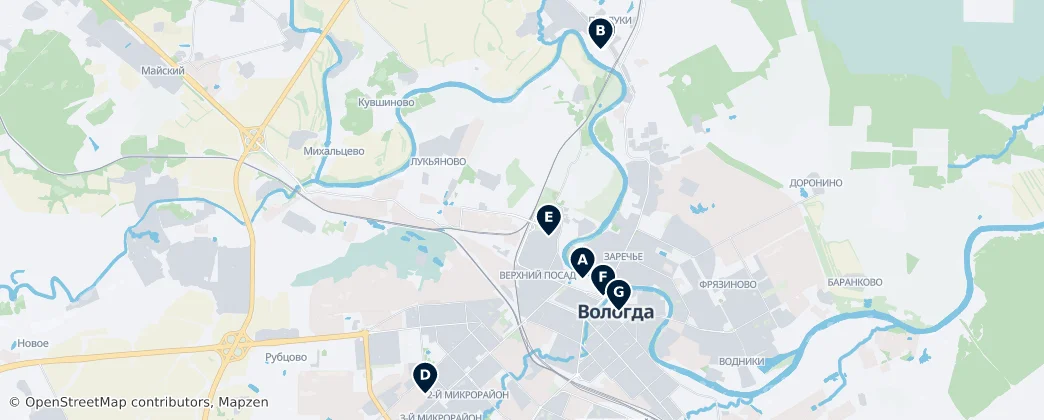 Map of Vologda