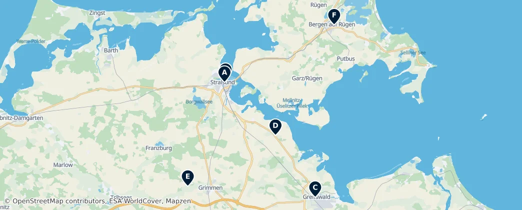 Map of Western Pomerania