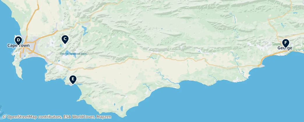 Map of Západní Kapsko