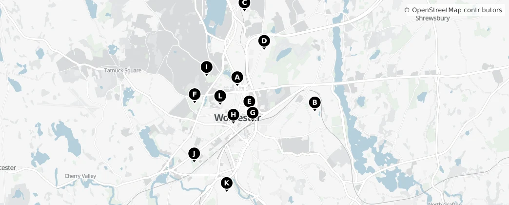 Map of Worcester