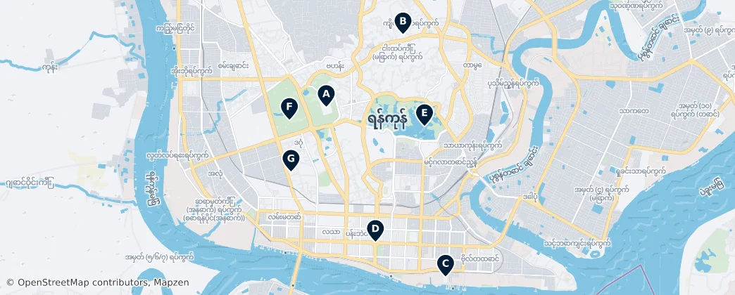 Map of Yangon