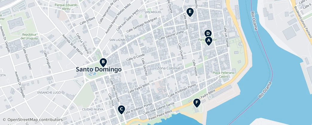 Map of Zona Colonial