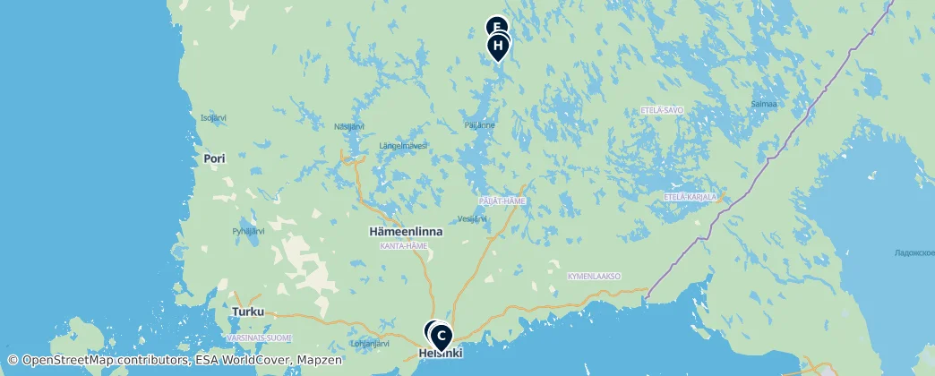 Map of Mainland Finland