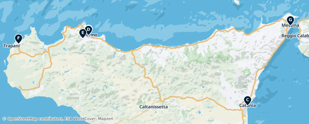 Map of Autonome Region Sizilien