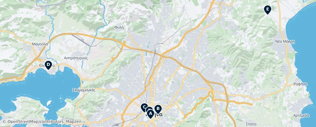 Map of Region Attika