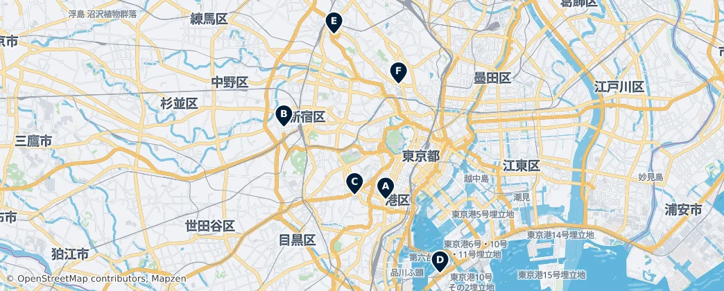 Map of Tokio