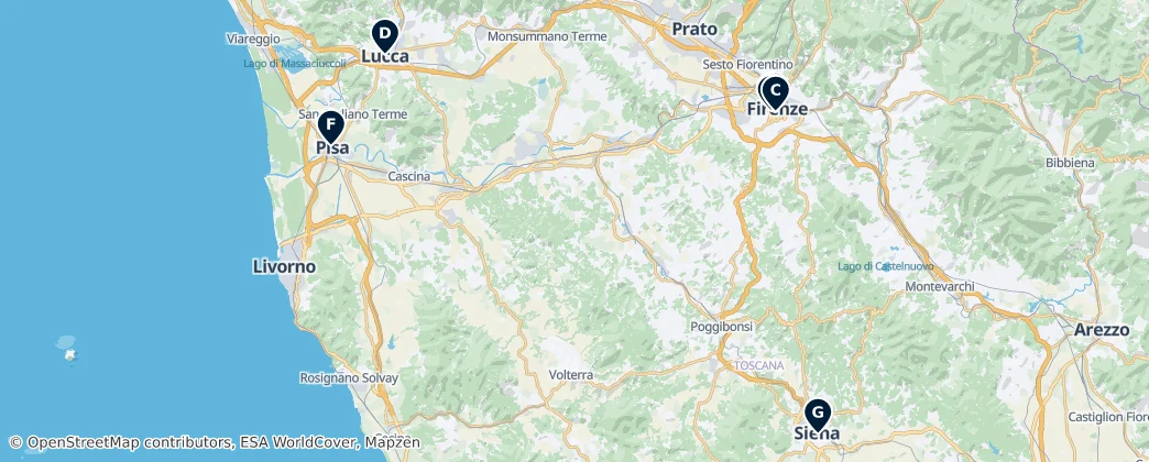 Map of Toskana