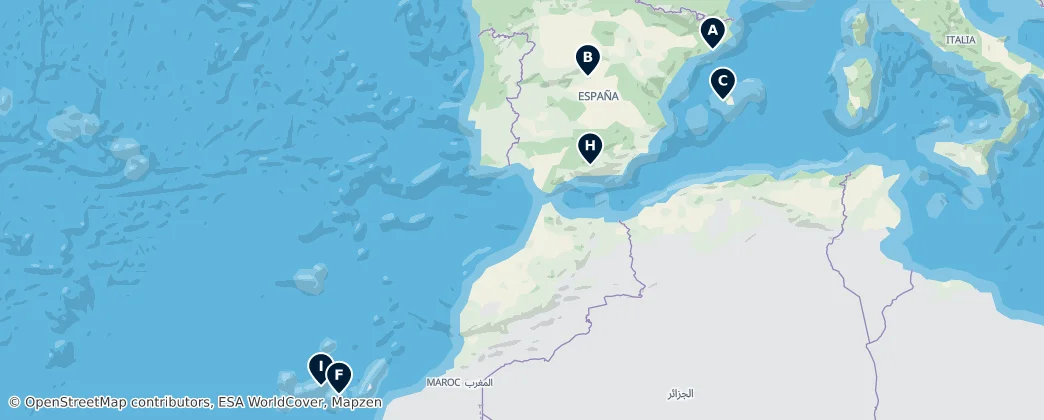 Map of Spanien