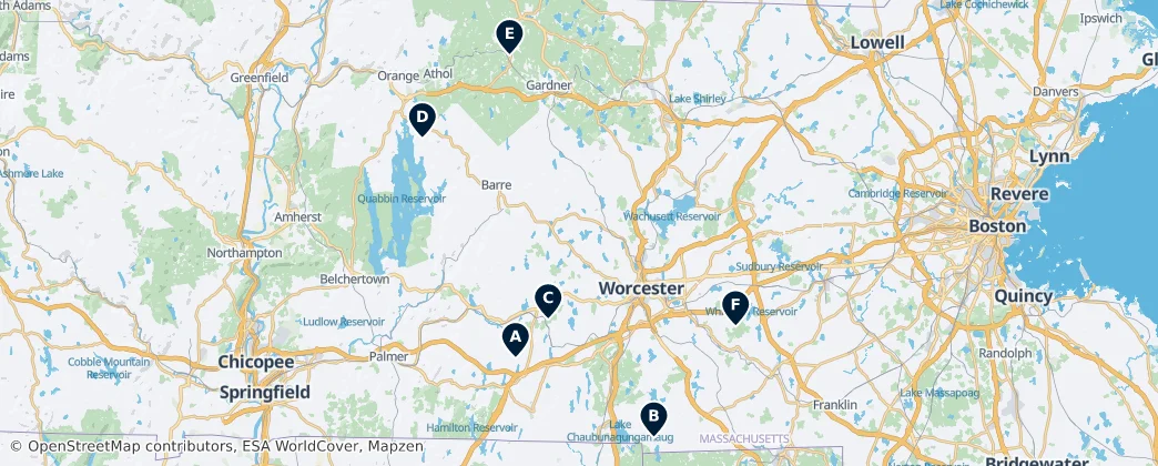 Map of Worcester County