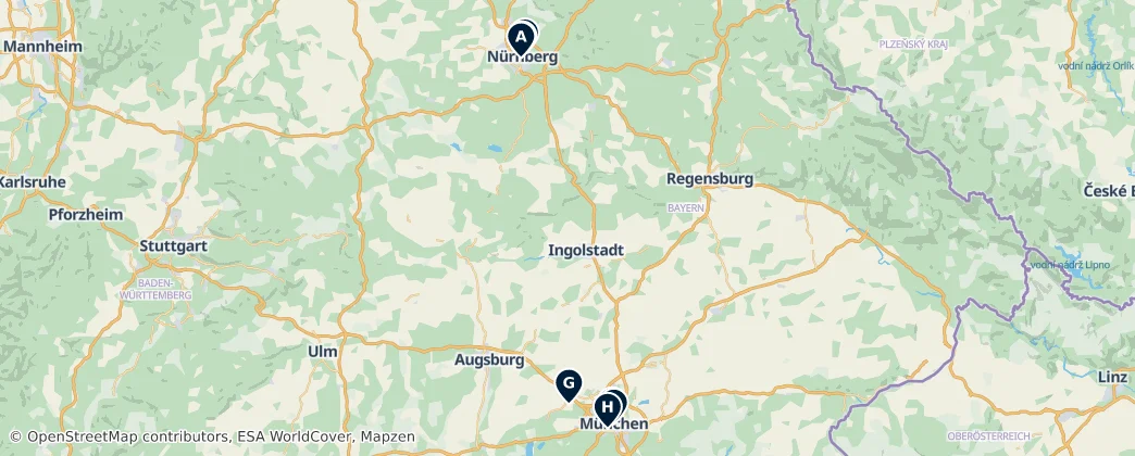 Map of Bayern